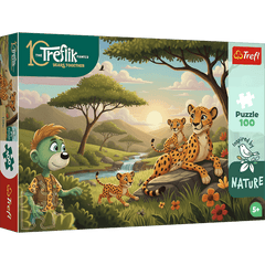 Puzzle 100 Inspired By Nature Gepardy Rodzina Treflików 16592