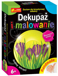 Dekupaż i malowanie Wiosenne kwiaty