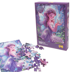 Puzzle 100 Księżniczka z motylkiem brokatowe