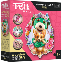 Puzzle 50 drewniane Wood Craft Junior Wesołe Trefliki 20206