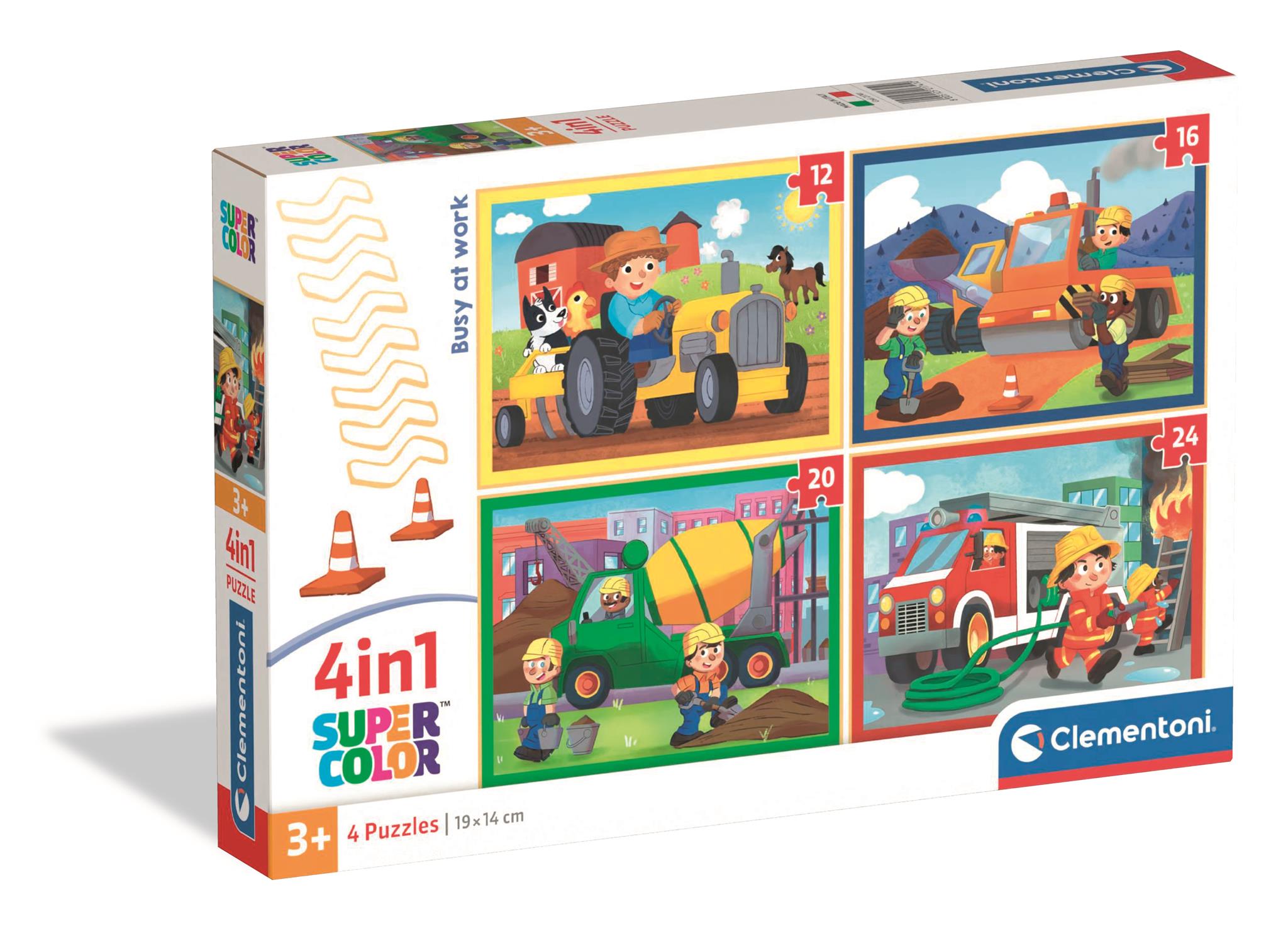 Puzzle 4w1 Super kolor Busy at work 21741