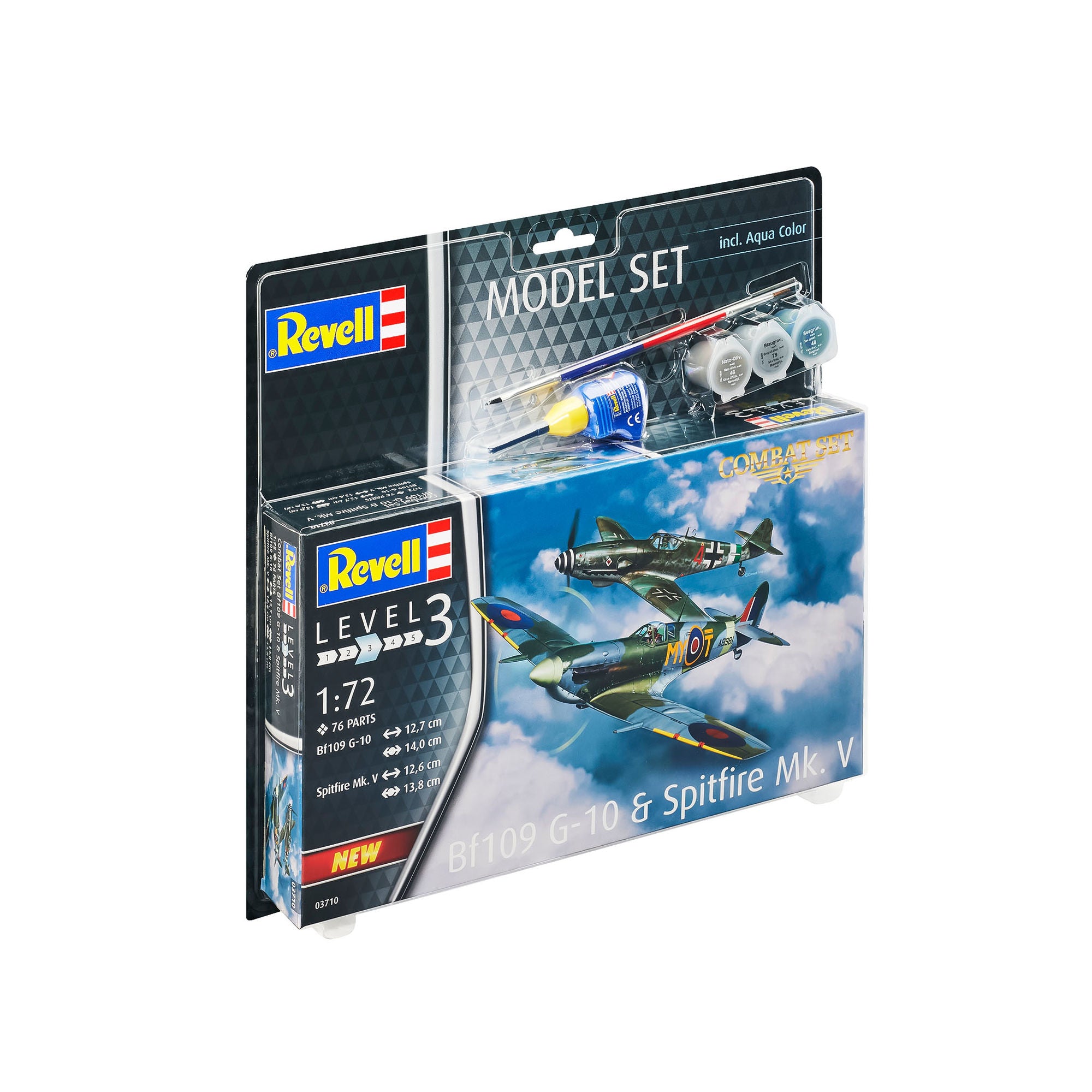 Revell Model Set 1:72 Combat Set BF109G-10&Spit Mk.V. REV-63710