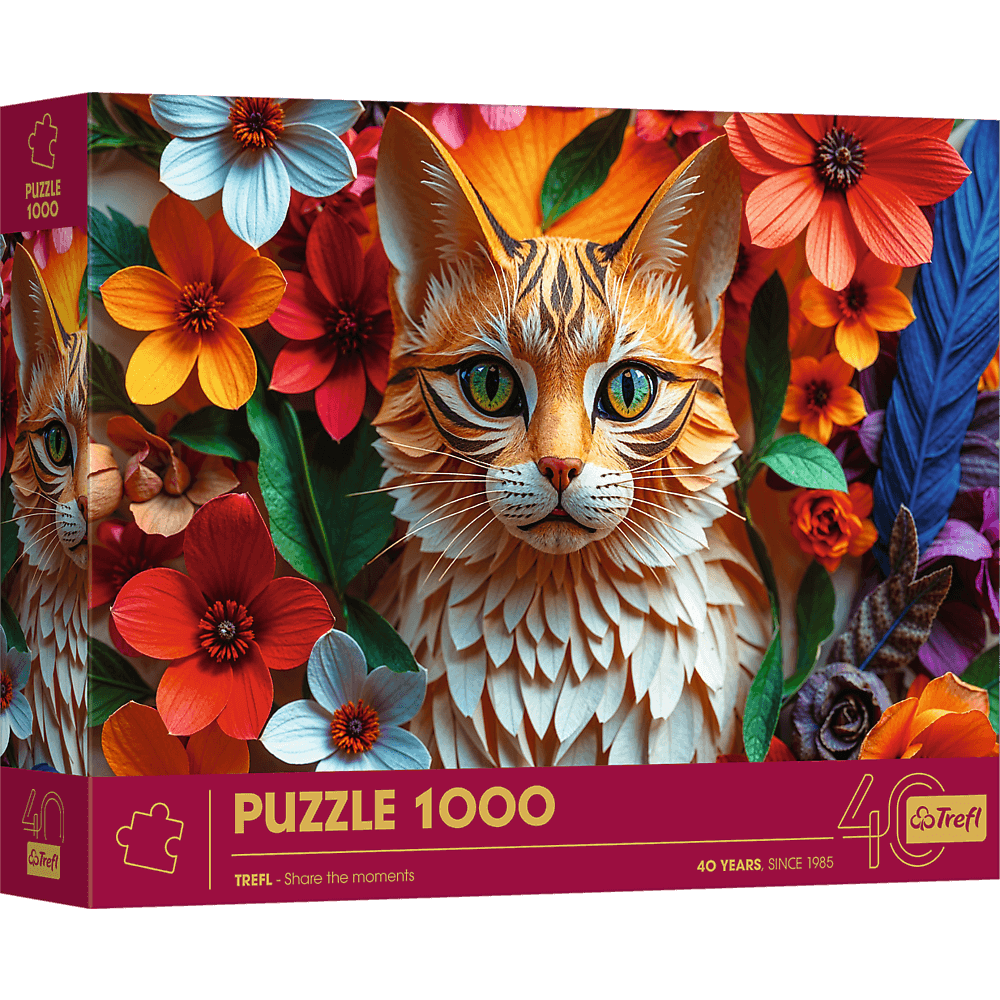 Puzzle 1000 3D 40-lecie Trefl Kot 40040