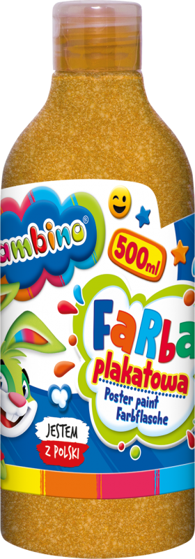 Farba plakatowa 500ml Bambino w butelce złota