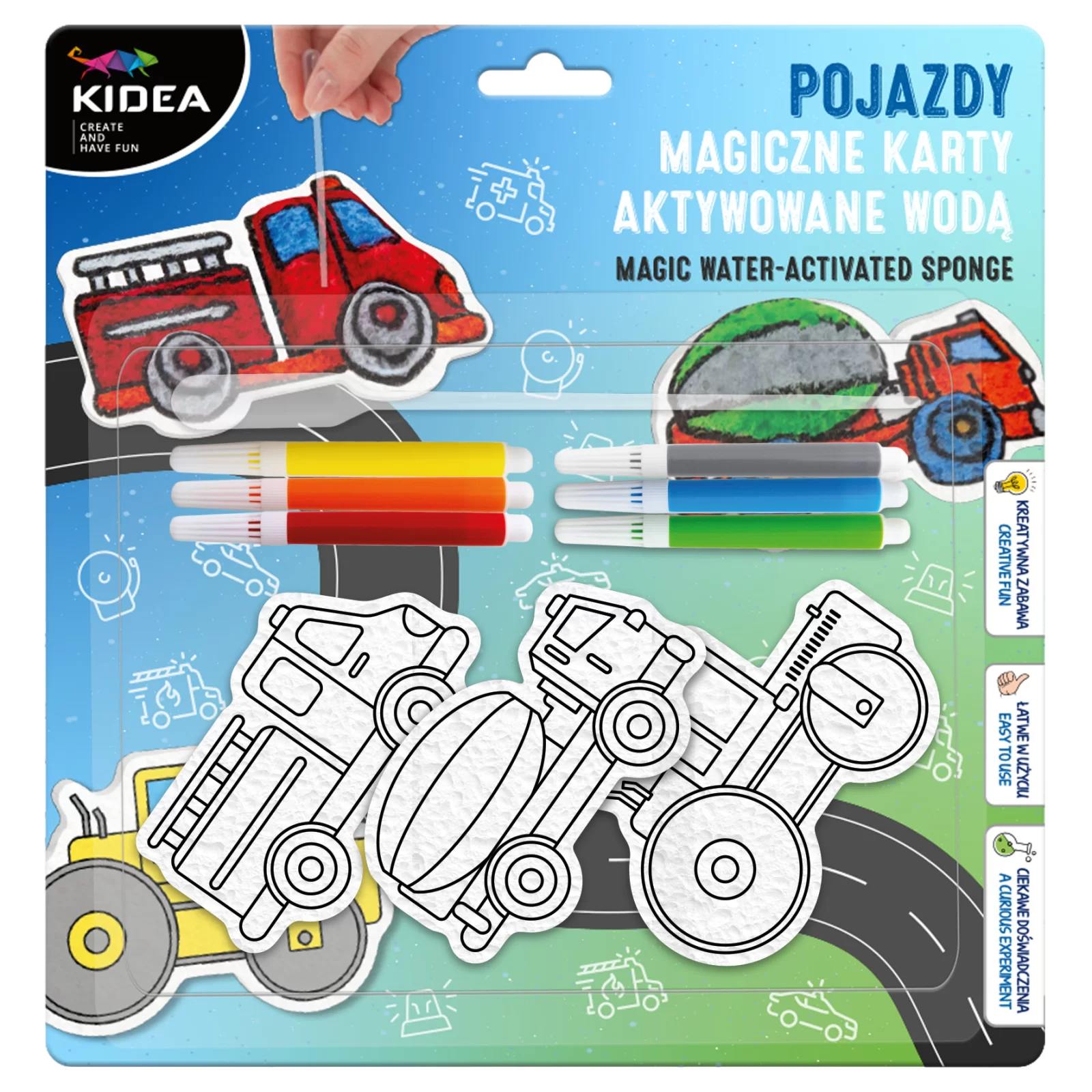 Magiczne karty aktywowane wodą pojazdy Kidea