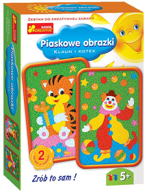 Piaskowe obrazki Klaun i kotek