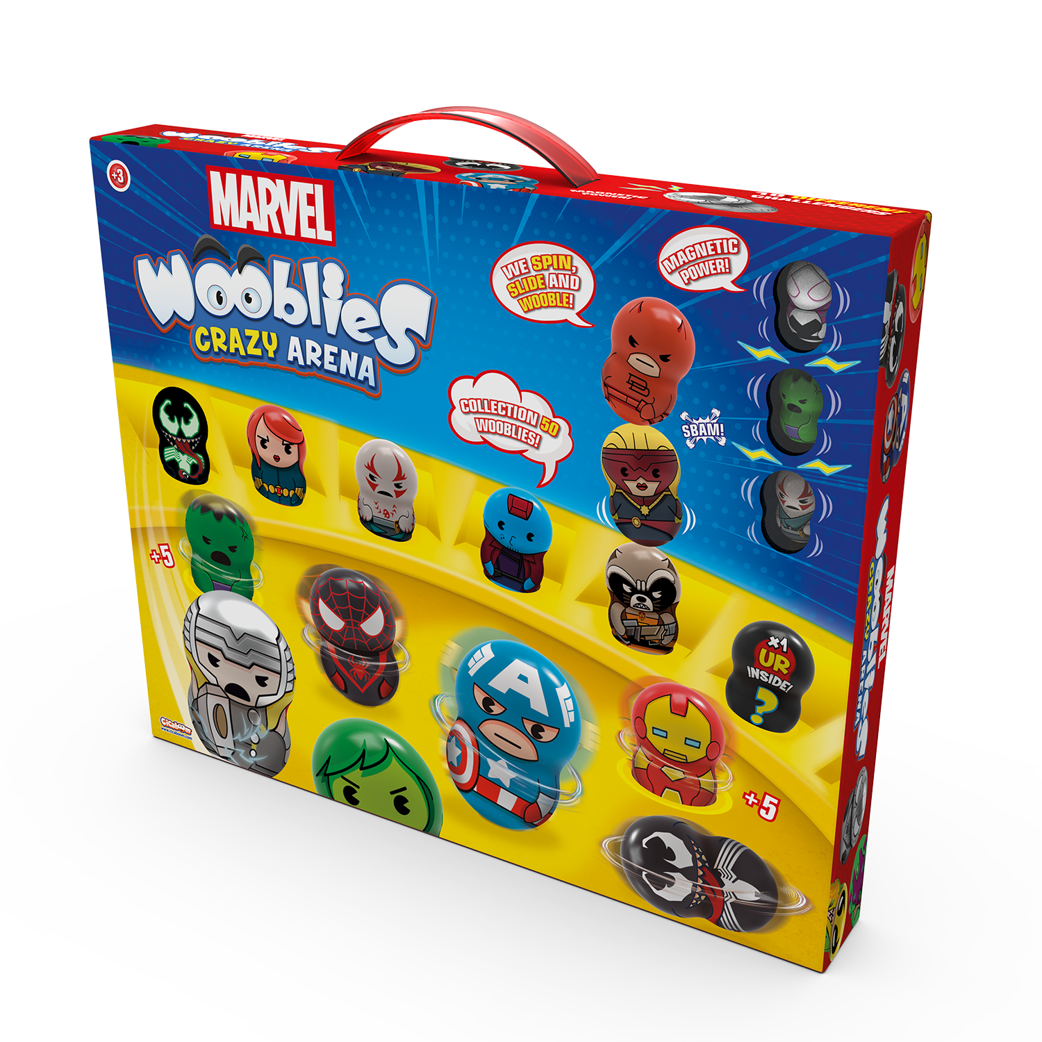 Wooblies Marvel arena + 2 wyrzutnie + 4 fig WBM005