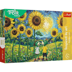 Puzzle 100 Rodzina Treflików Spacer wśród słoneczników 16560
