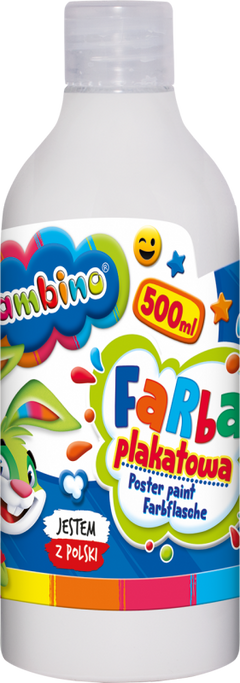 Farba plakatowa 500ml BAMBINO w butelce biała