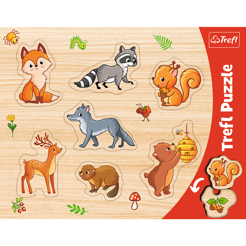 Puzzle 7 ramkowe układanki kształtowe Las 31307