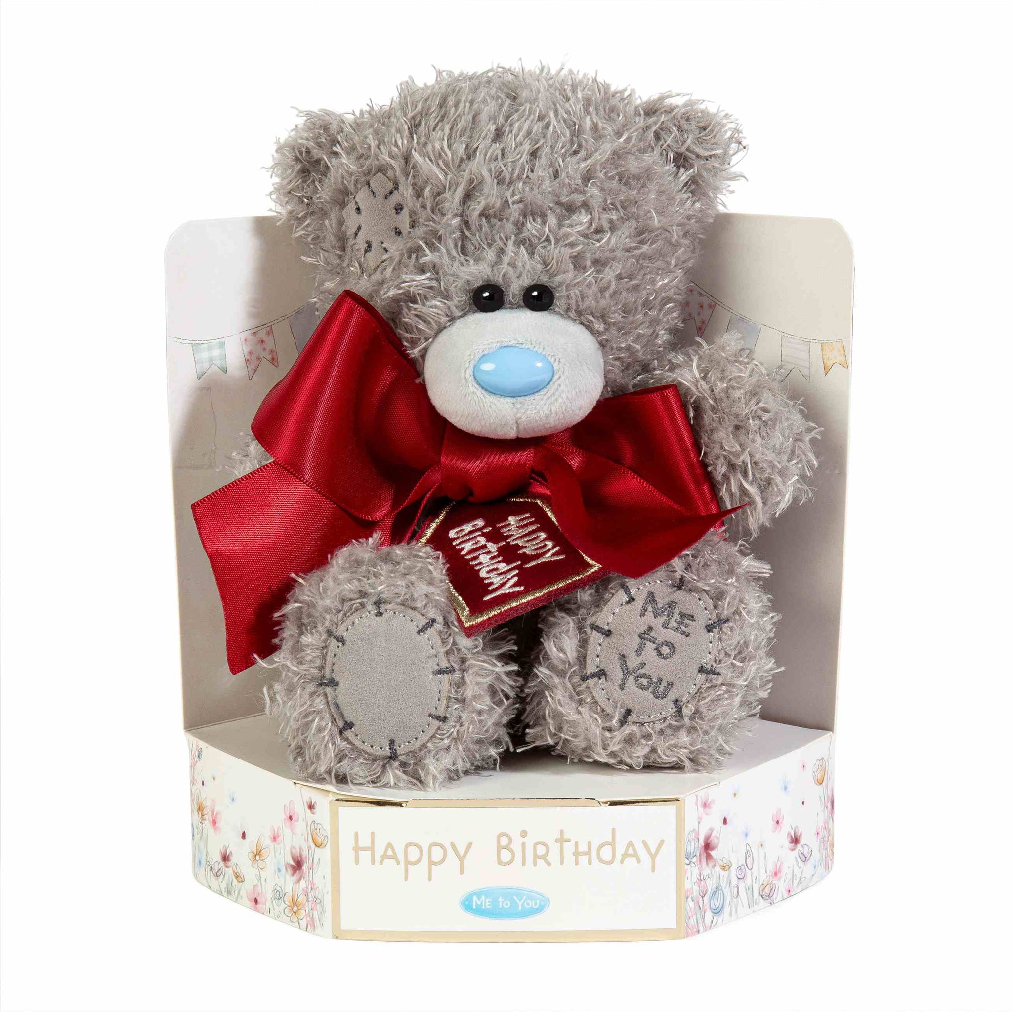 Miś Happy Birthday z kokardą 18cm