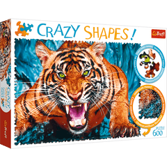 Puzzle 600 Crazy Shapes Oko w oko z tygrysem 11110