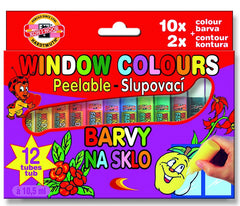 Farby witrażowe 9739 Koh-i-Noor 10 kolorów +2 kontury 10,5ml