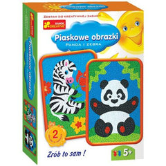 Piaskowe obrazki Panda i zebra