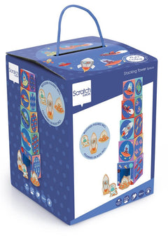 Piramida edukacyjna i drewniane figurki Kosmos Scratch