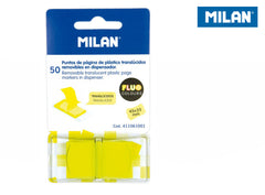 Indeksy transparentne Milan FLUO żółte 45 x 25 mm 50 szt.