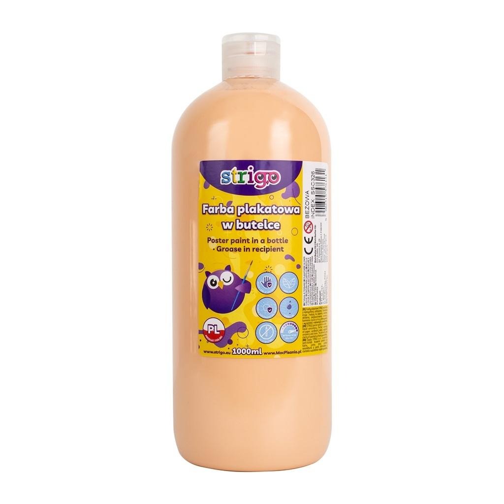 Farba plakatowa Strigo butelka 1000 ml beżowa