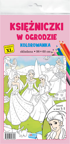 Kolorowanka XL Księżniczki w ogrodzie