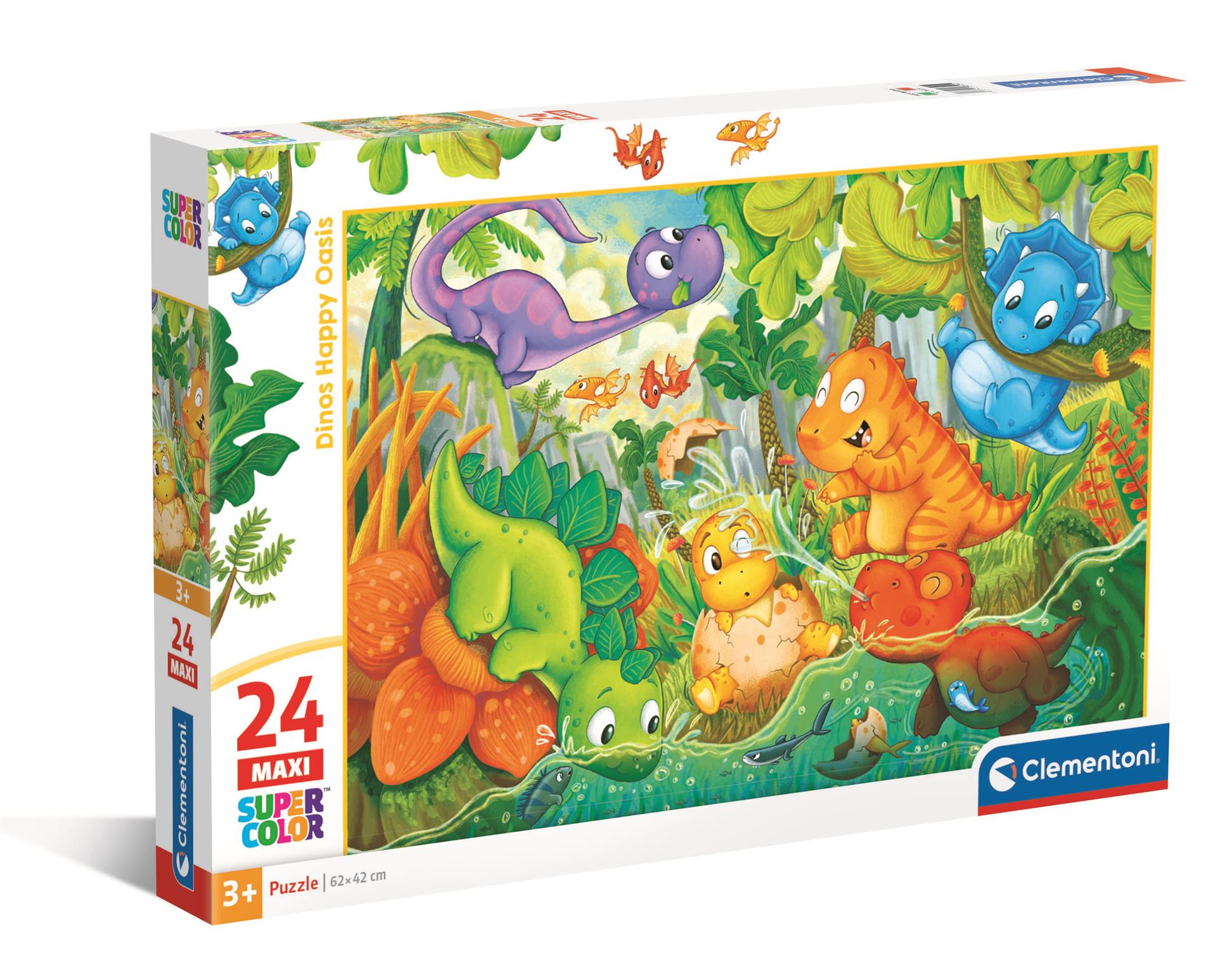 Puzzle 24 Maxi Super Kolor Dinos Happy Oasis 28524