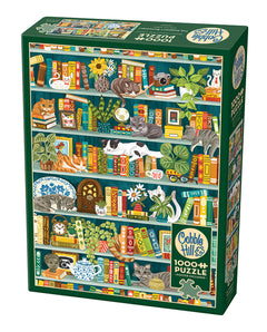 Puzzle 1000 Miejsce dla książek i kotów 112236