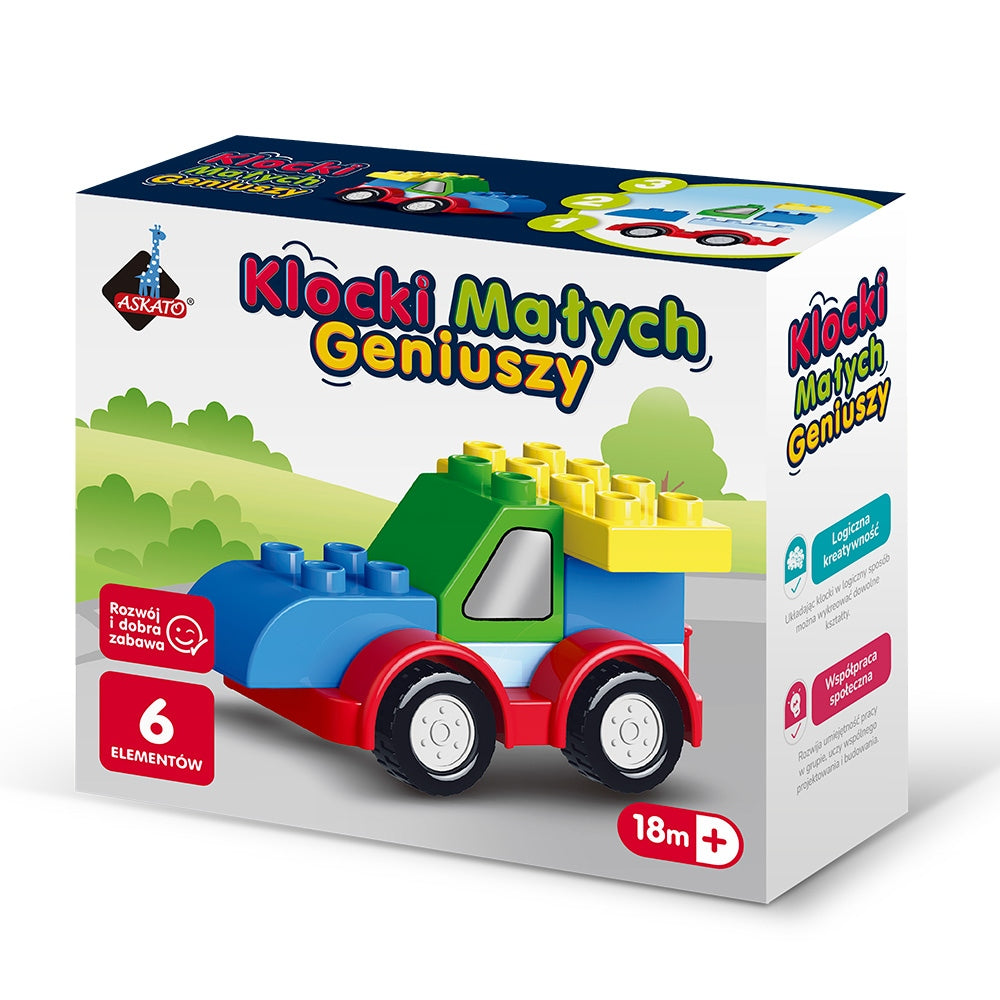 Klocki małych geniuszy Autko 6 elementów
