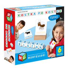 Montessori zabawka edukacyjna kostka po kostce  pisanie  6 kostek