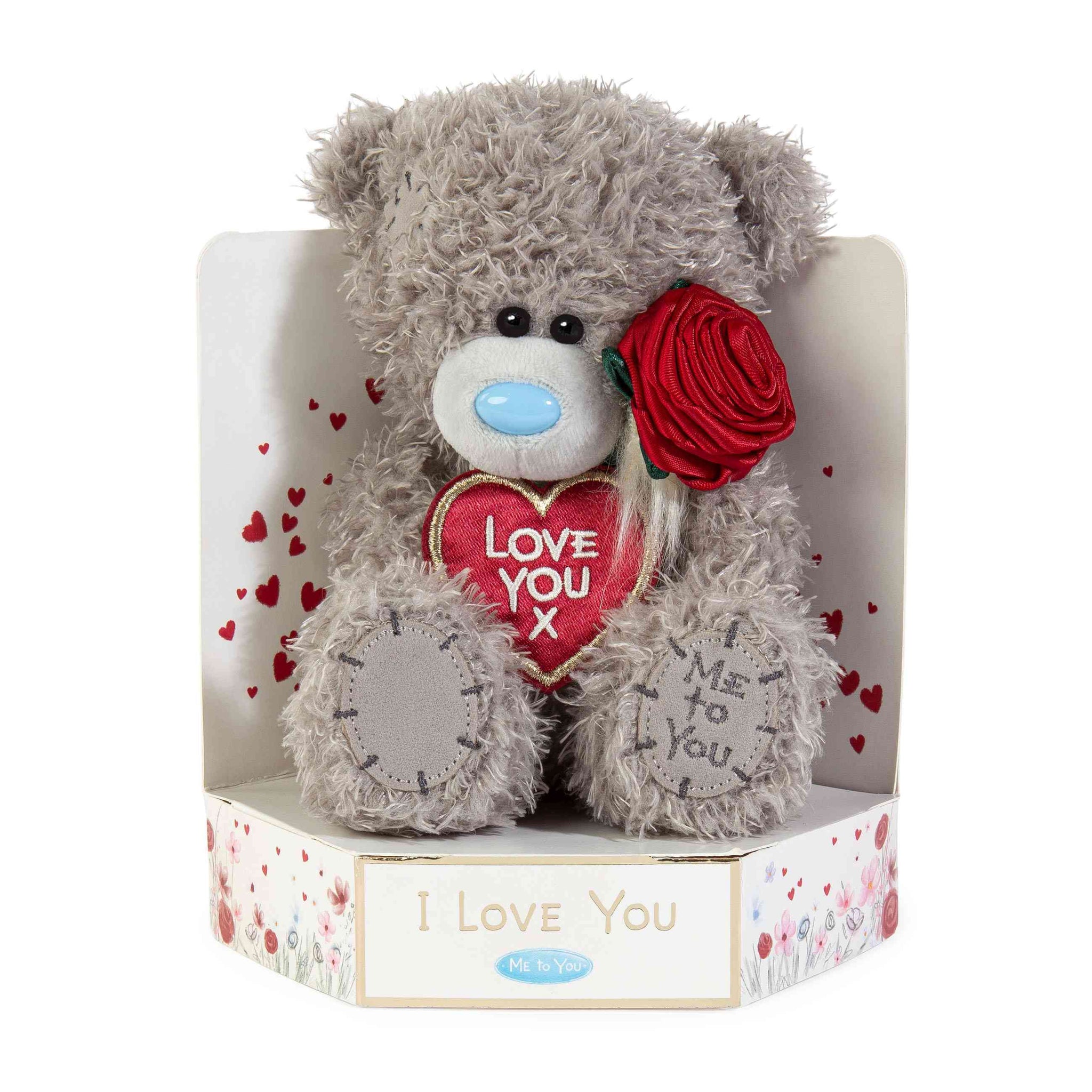 Miś Love You x z różą 18cm
