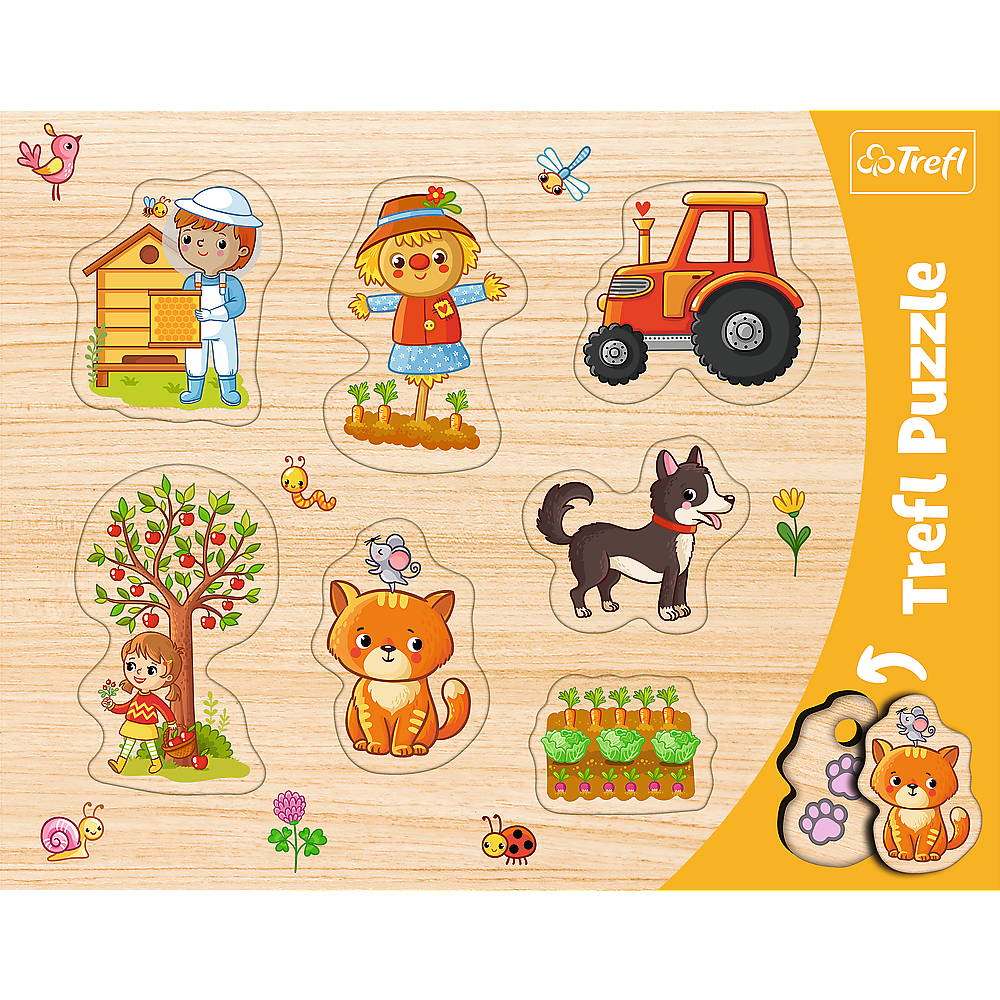Puzzle 7 ramkowe układanki kształtowe Wieś 31306
