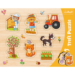 Puzzle 7 ramkowe układanki kształtowe Wieś 31306