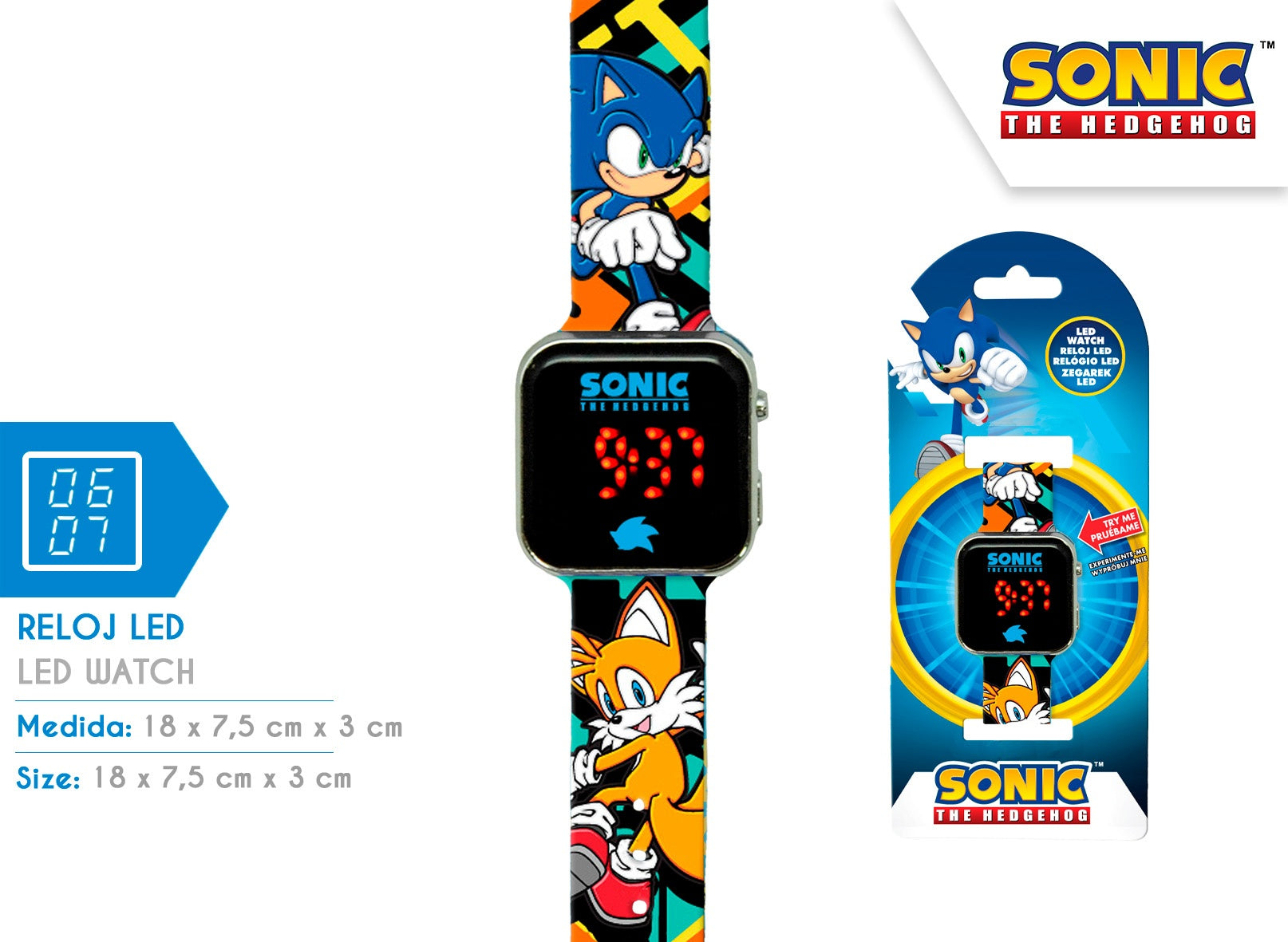 Zegarek LED z kalendarzem Sonic SNC4228M