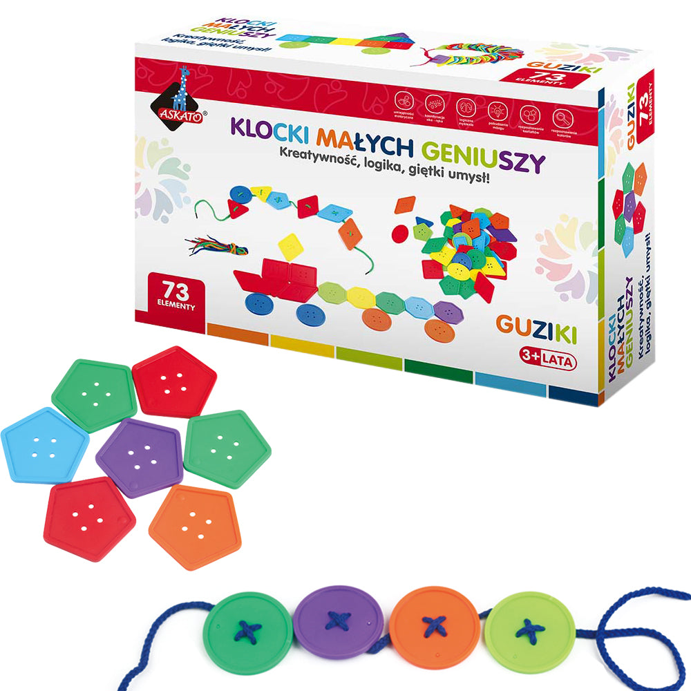 Klocki małych geniuszy guziki 73 elementy