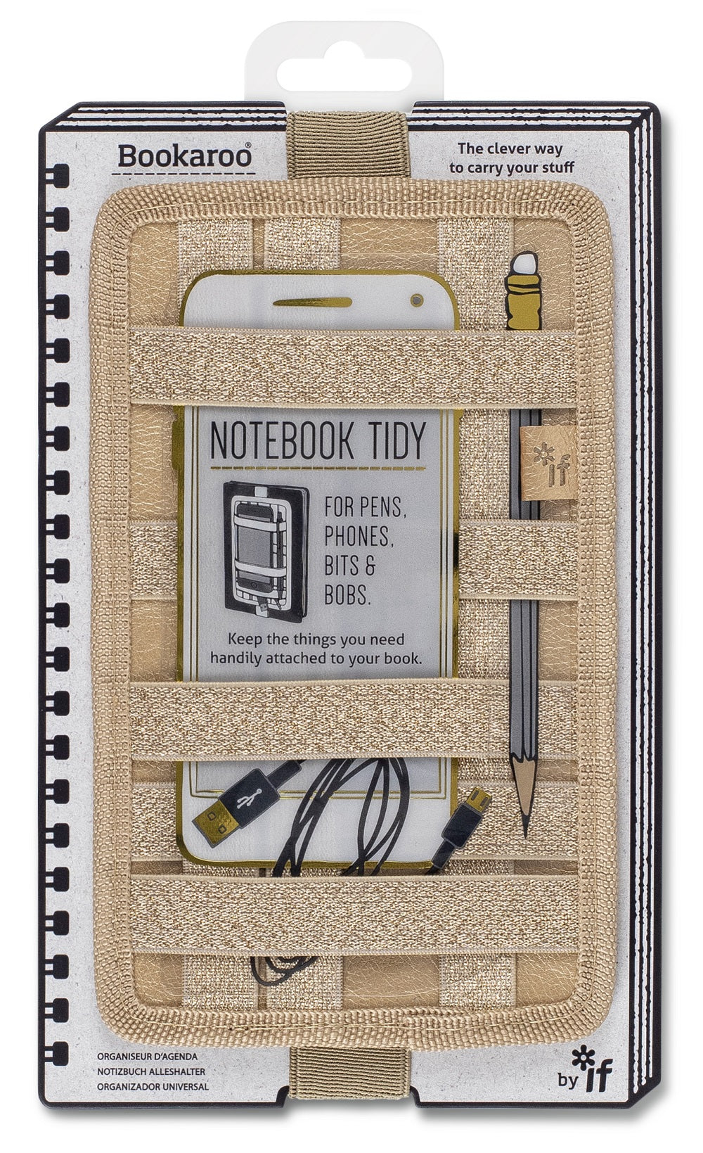 Organizer na notes złoty Bookaroo Notebook tidy IF