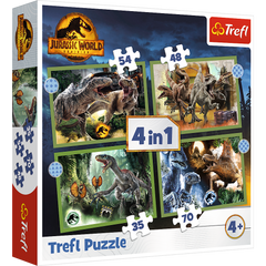 Puzzle 4w1 (35,48,64,70)  Groźne dinozaury Jurassic World 34607
