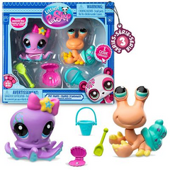 Littlest Pet Shop Zestaw figurek Ośmiornica i Krab +akcesoria seria 3