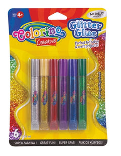 Klej brokatowy Colorino Kids 6 sztuk metalic 10,5 ml