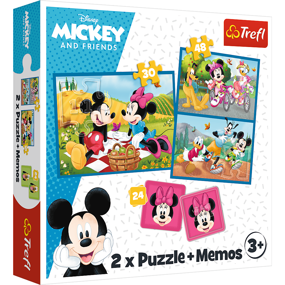 Puzzle 2w1 + memos Poznaj bohaterów Disney 93344