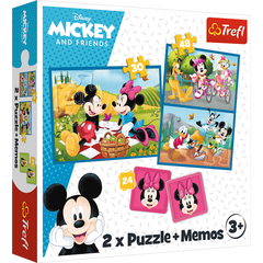 Puzzle 2w1 + memos Poznaj bohaterów Disney 93344