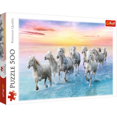 Puzzle 500 Białe konie w galopie 37289