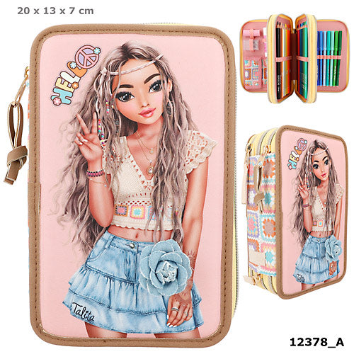 Piórnik 3-komorowy z wyposażeniem HIPPIE HEART Top Model 12378A