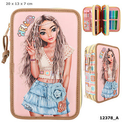 Piórnik 3-komorowy z wyposażeniem HIPPIE HEART Top Model 12378A