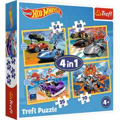 Puzzle 4w1 Pojazdy Hot Wheels 34627