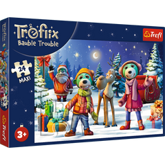 Puzzle 24 Maxi Trefliki lepią bałwana 14375