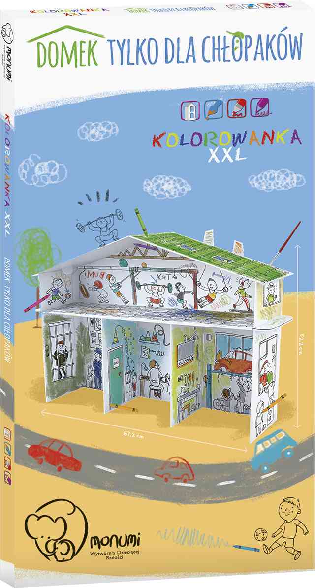 Domek kolorowanka dla chłopców