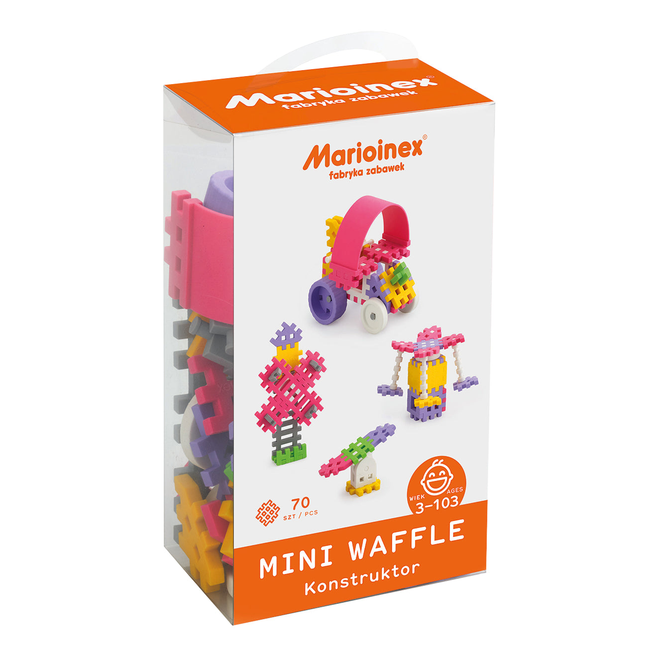 Klocki konstrukcyjne Waffle Mini dla dziewczynek 70 elementów
