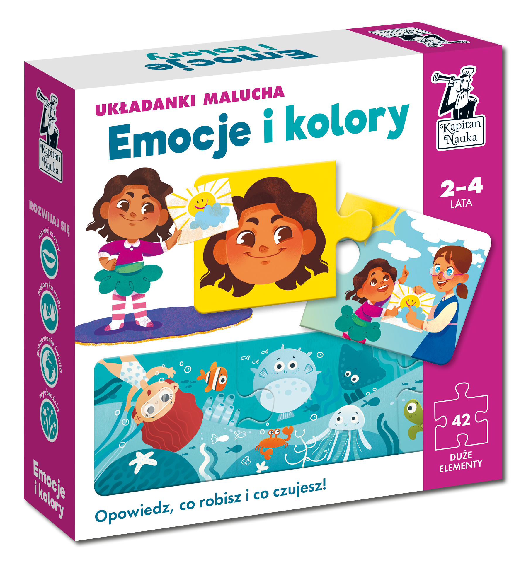 Puzzle Emocje i kolory Układanki malucha Kapitan Nauka