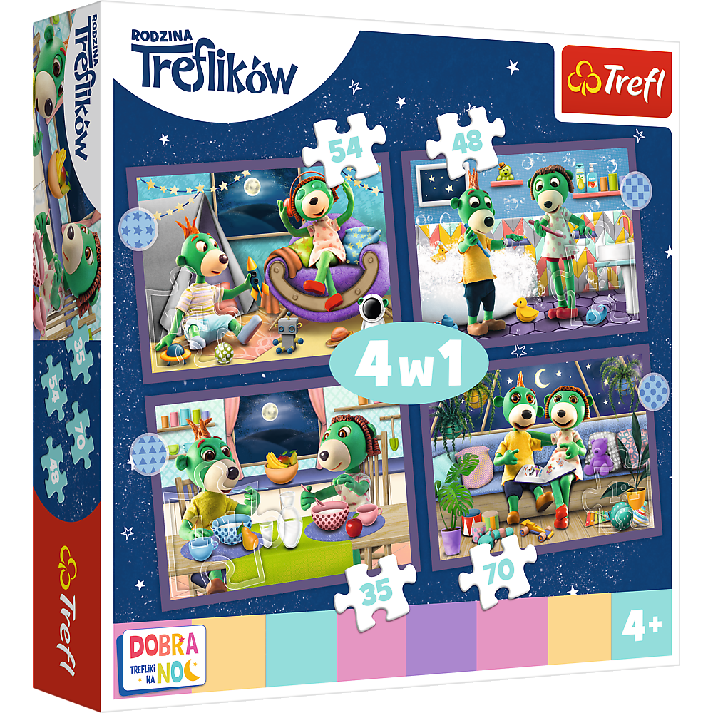 Puzzle 4w1 (35,48,54,70) Trefliki przed snem Dobranoc, Trefliki na noc 34399