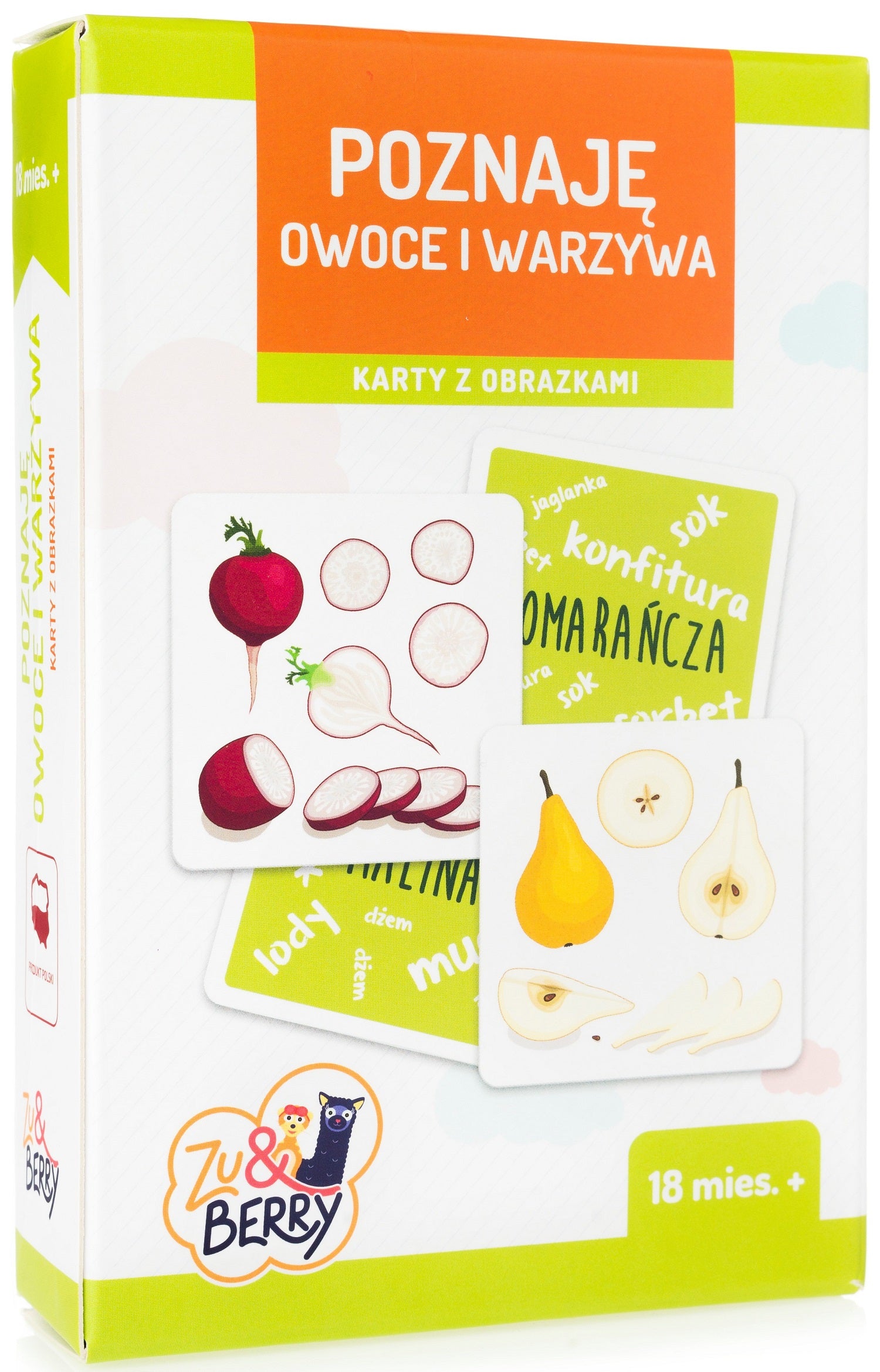 Gra Poznaję owoce i warzywa karty z obrazkami