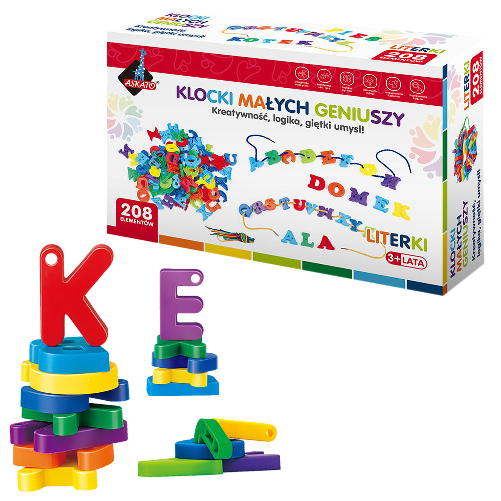 Klocki małych geniuszy literki 208 elementów