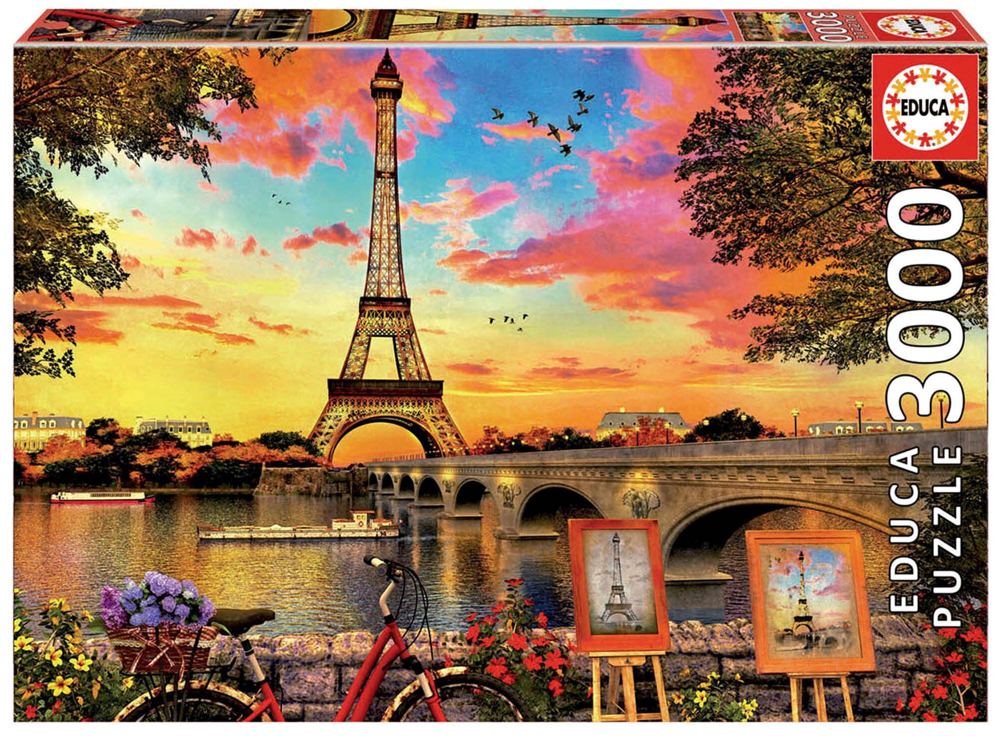 Puzzle 3000 Zachód słońca w Paryżu 109599