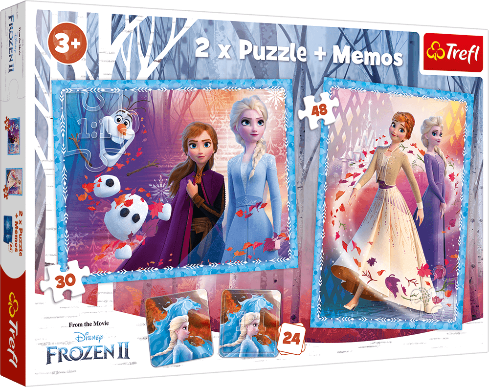 Puzzle 2w1 + memos Tajemnicza kraina Frozen 2 90814